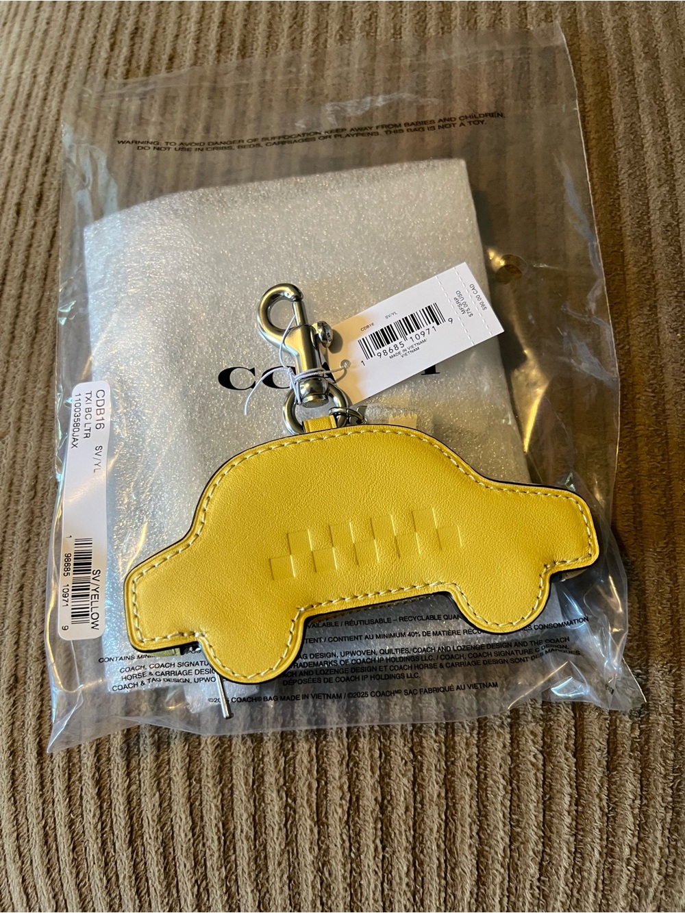Coach Taxi Bag Charm nwt w/packaging